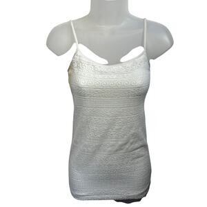 Aeropostale Lace Cami Womens SZ S White Stretchy Tank Top Y2K Coquette Layering